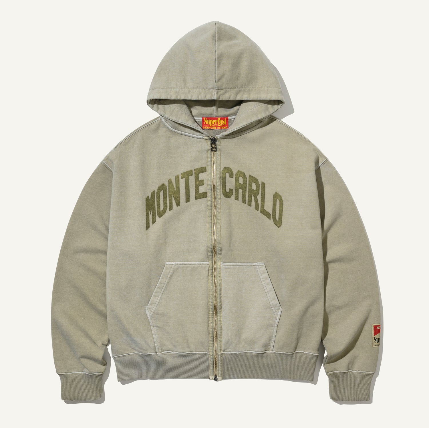 Monte-Carlo Dyed Zip Hoodie Sage