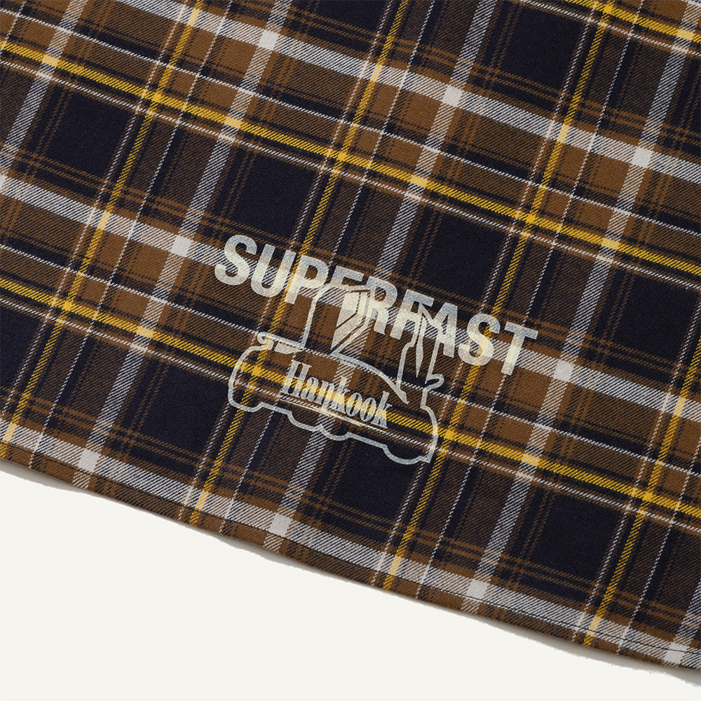 (Superfast™ x Hankook Tire) Stampa Flannel Check Shirt Dark Brown